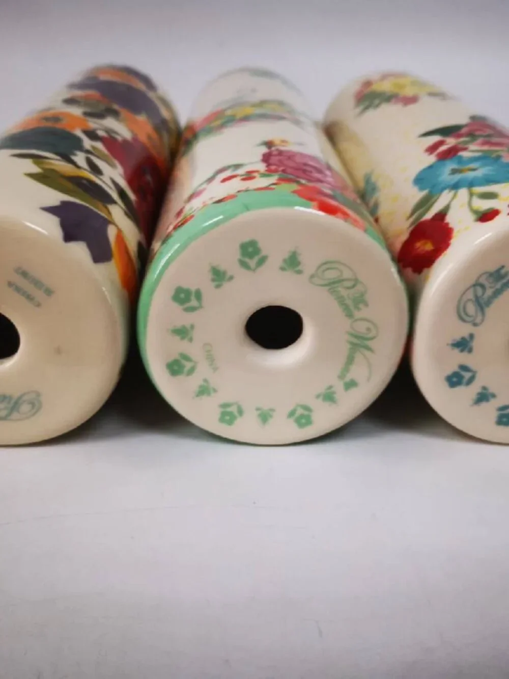 Pioneer Woman Ceramic rolling pin vintage floral pattern 1pc